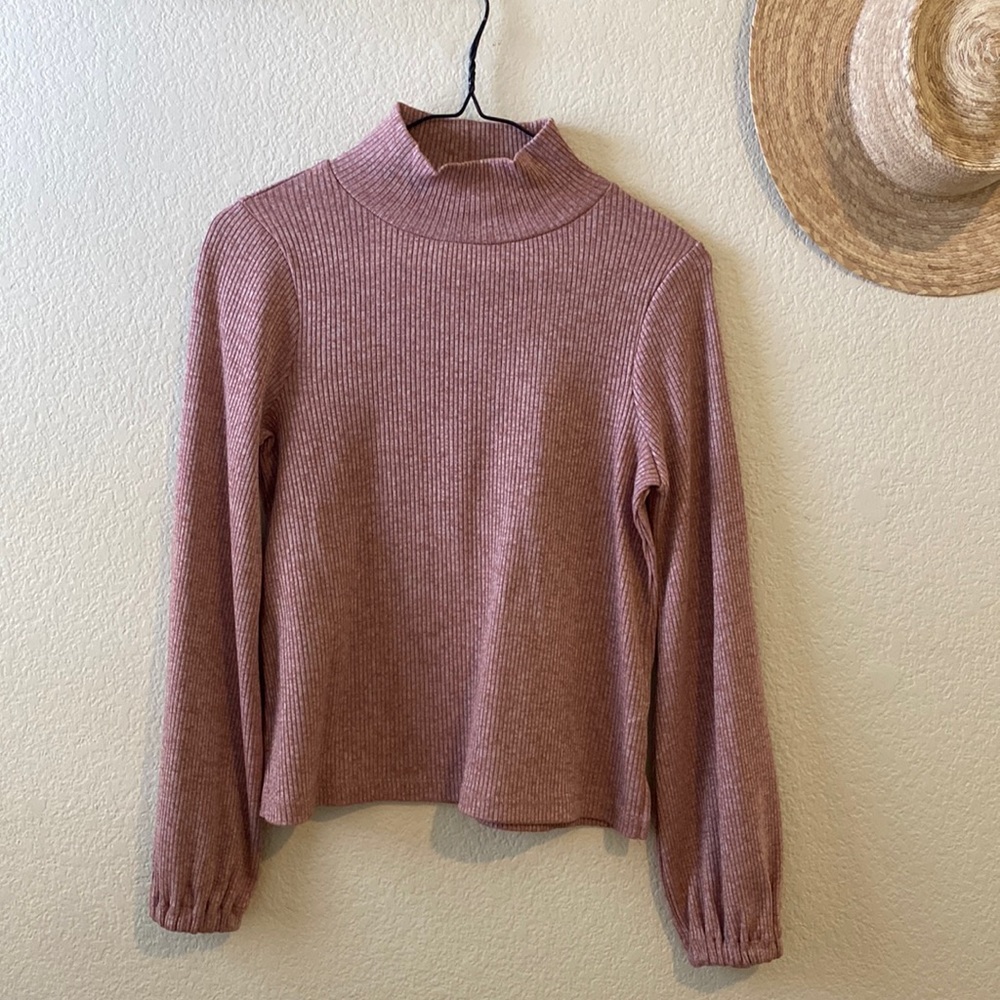 madewell mock neck blouse